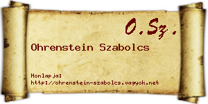 Ohrenstein Szabolcs névjegykártya