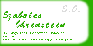 szabolcs ohrenstein business card